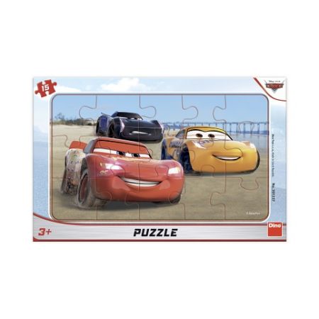 DINO Puzzle Cars závodí 15 dílků deskové