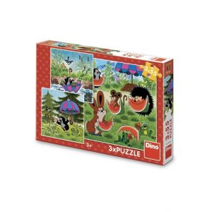 DINO Puzzle Krteček a paraplíčko 3x55 dílků