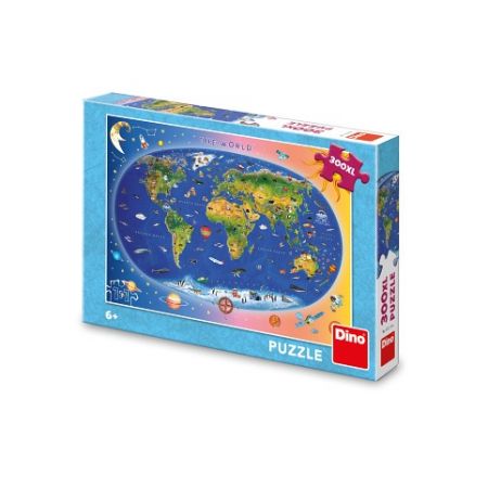 DINO Puzzle Dětská mapa 300 xl dílků