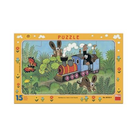 DINO Puzzle Krtek a lokomotiva 15 dílků deskové
