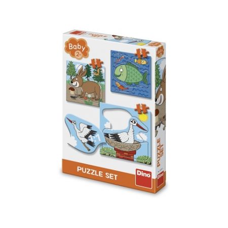 DINO Puzzle Zvířátka: Kde žijí 3–5 dílků baby