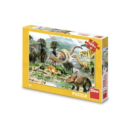 DINO Puzzle Život Dinosaurů 100 xl dílků