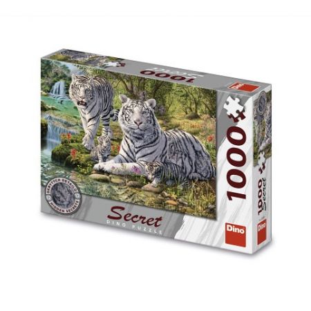DINO Puzzle Bílí tygři 1000 dílků secret collection