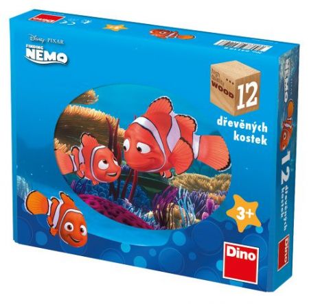 DINO Dřevěné kostky Nemo – 12 kostek