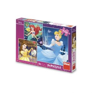 DINO Puzzle Veselé princezny 3x55 dílků