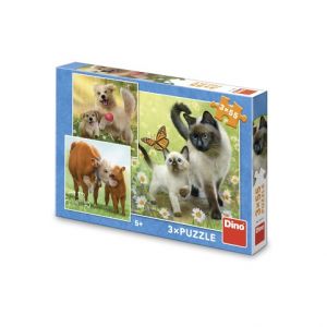 DINO Puzzle Rodinka 3x55 dílků