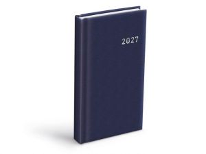 Diář denní 2027 D802 PVC tmavě modrý , 9cm x 17cm, 7781599