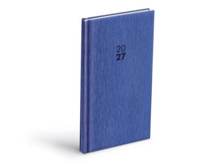 Diář týdenní 2027 T806 PU modrý , 9cm x 17cm, 7781620