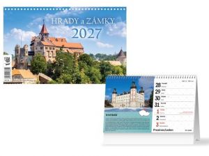 Kalendář stolní 2027 Hrady a zámky, 23cm x 17,5cm, 1061749
