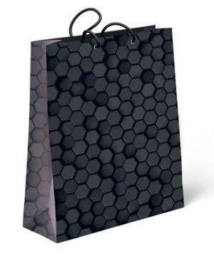 ALBI L - hexagonový pattern na černé