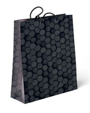 ALBI M - hexagonový pattern na černé