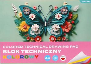 Technický blok A4/10 listů barevný motýl STK F10