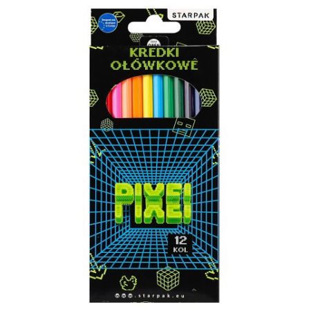 Pastelky dřevěné 12 barev Pixel Game1 STK krabička 12/144