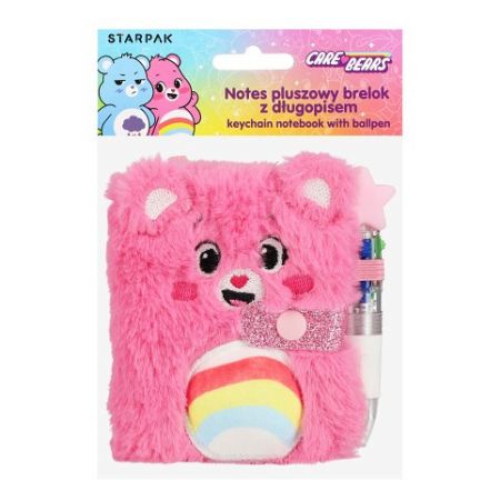 Zápisník přívěsek plyšový Care Bears + propiska 70×90 STK PBH