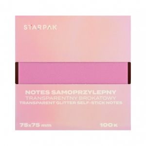 Lepicí bloček 75×75/100 listů transparentní třpytivý lila STK 12/360