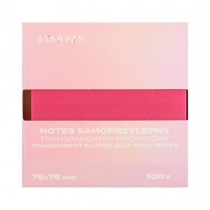 Lepicí bloček 75×75/100 listů transparentní ombre růžový STK 12/360