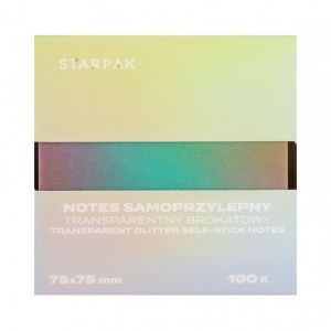 Lepicí bloček 75×75/100 listů transparentní ombre zelený STK 12/360