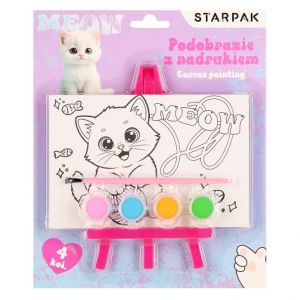 Malířské plátno s potiskem + barvy 4 barvy Kitty STK fólie 1