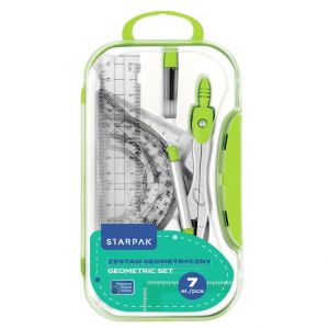 Školní geometrická sada 7 ks zelená STK pouzdro PB 12/96