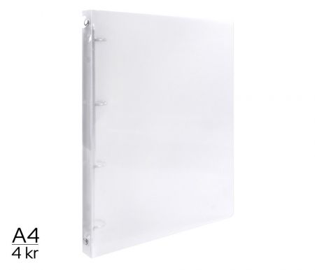 Pořadač LUMA A4 diagonální 4kroužkový transp.