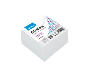 Bloček KOSTKA bílá 85x85x40mm, lepená, LUMA