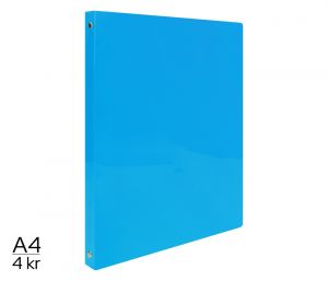 Pořadač LUMA A4 neon 4 kroužkový modrý