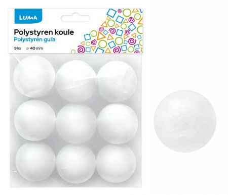 Polystyren koule 40mm 9ks