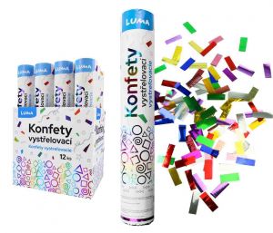Konfety vystřelovací 30cm fóliové barevné