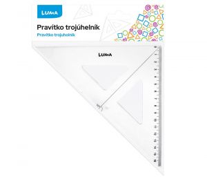 Pravítko trojuhelník s ryskou transparentní LUMA