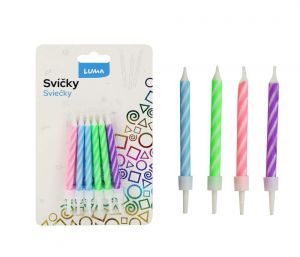 Svíčka 12ks, SPIRÁLA pastel LUMA