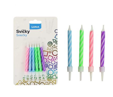 Svíčka 12ks, SPIRÁLA pastel LUMA