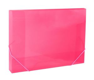 Desky na spisy s gumou, box A4 LUMA, růžový