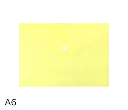 Obal spisový s klopou a drukem A6 pastel LUMA, žlutý