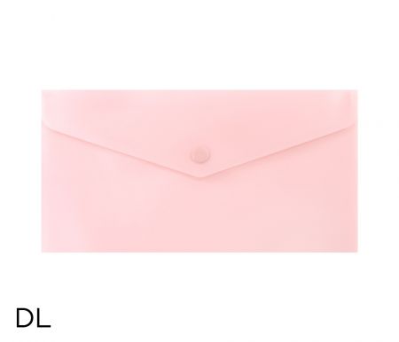 Obal spisový s klopou a drukem DL pastel LUMA, růžový