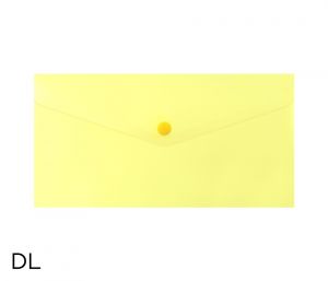 Obal spisový s klopou a drukem DL pastel LUMA, žlutý