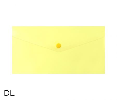 Obal spisový s klopou a drukem DL pastel LUMA, žlutý
