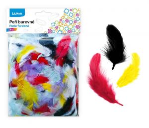 Peří barevné mix 10g