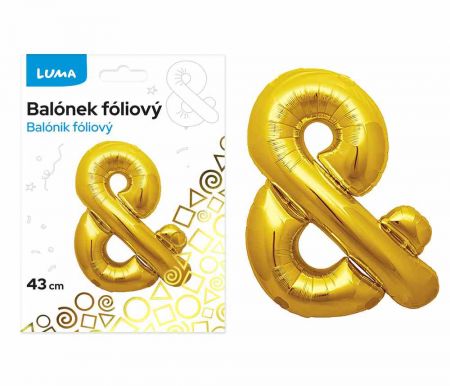 Balónek foliový "&amp;" ZLATÝ