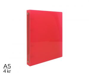 Pořadač LUMA A5 diagonální 4 kroužkový červený