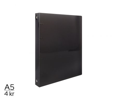 Pořadač LUMA A5 diagonální 4 kroužkový kouřový