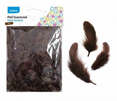 Peří barevné 10g hnědé tmavě LUMA
