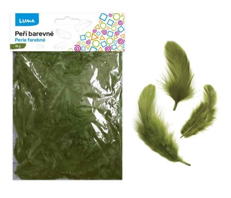 Peří barevné 10g olivové LUMA
