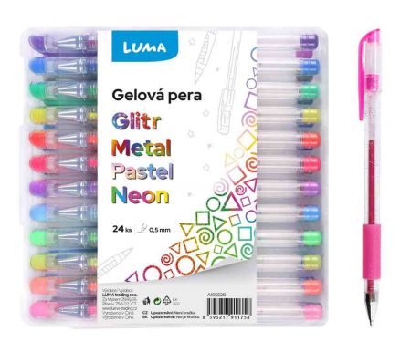 Gelové pero 24 barev