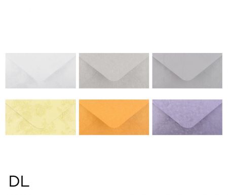 Obálka dopisní barevná DL metal s ražbou, 220 x 110mm mix