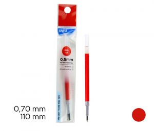 Náplň do gelového pera červená 0,5mm DELI EG97-RD