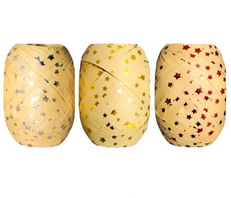 Stuha vázací 10m kraft hvězdy LUMA mix