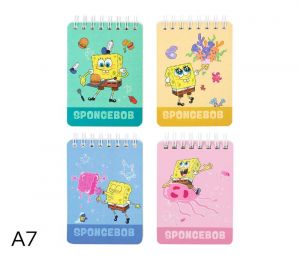 Blok spirála A7 čtvereček 100l SPONGEBOB DELI ELA7100 mix