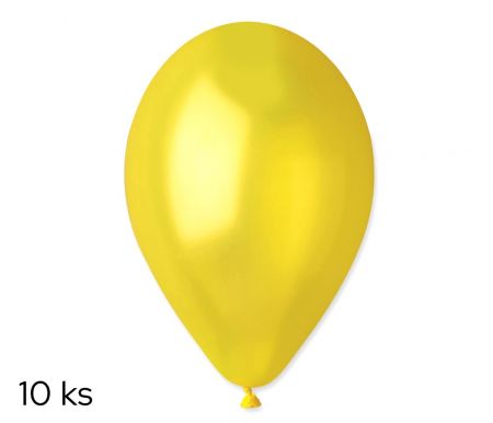 OB balónky GM90 - 10 balónků žluté metalické