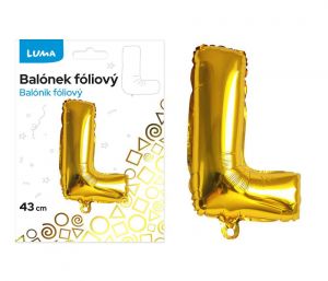 Balónek fóliový "L" ZLATÝ LUMA
