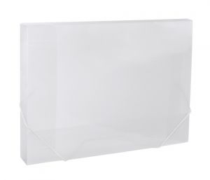 Desky na spisy s gumou, box A4 LUMA, transparentní